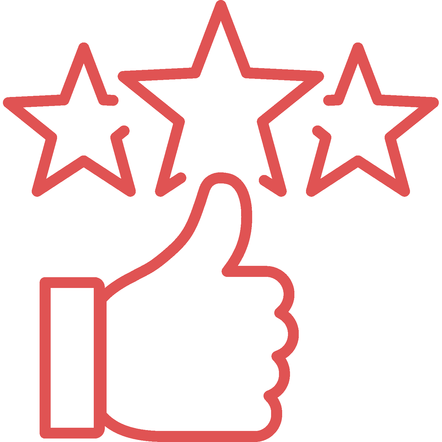 satisfaction icon - thumbs up with stars