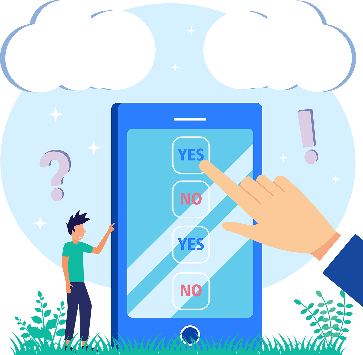 answering yes or now questions on phone