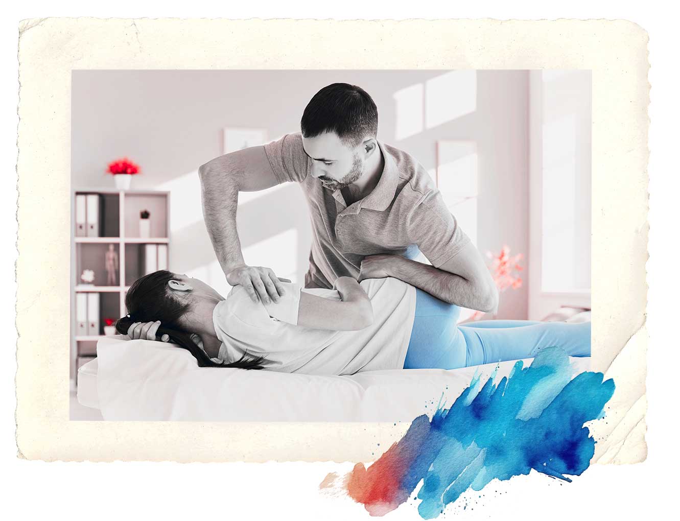 chiropractor manipulating patient