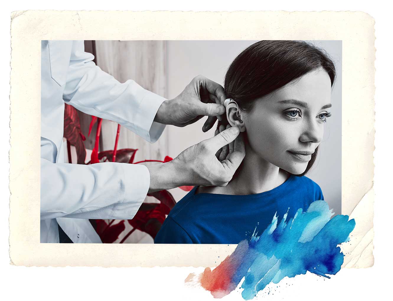 young lady getting hearing aid