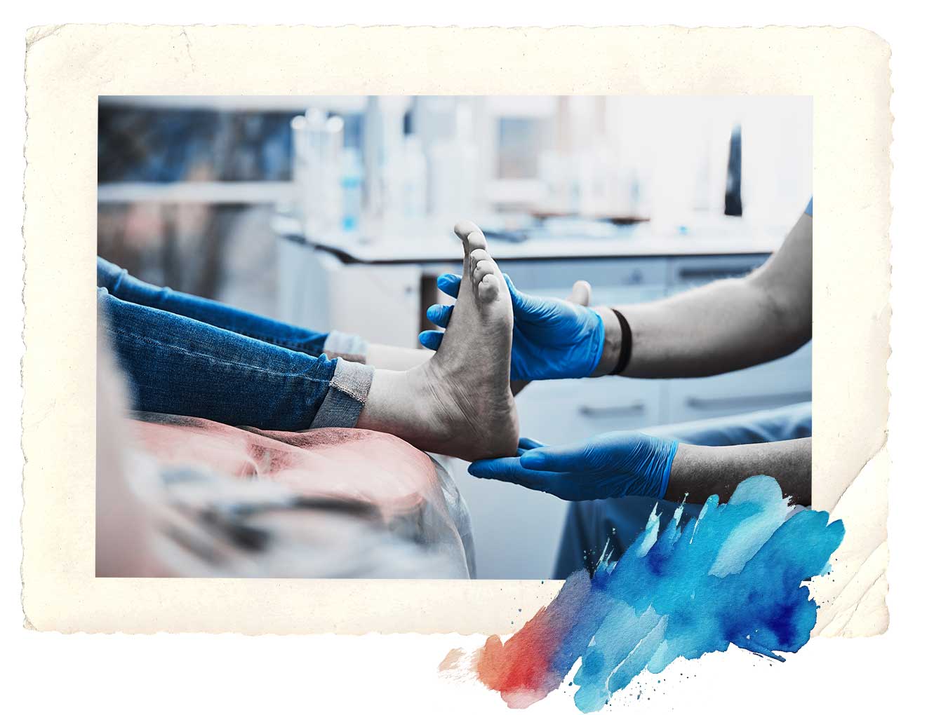 Podiatrist with patient