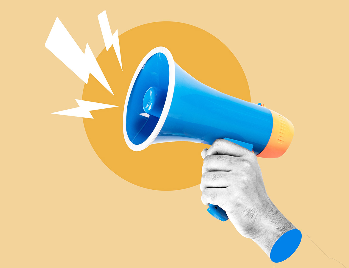 Megaphone announcing change