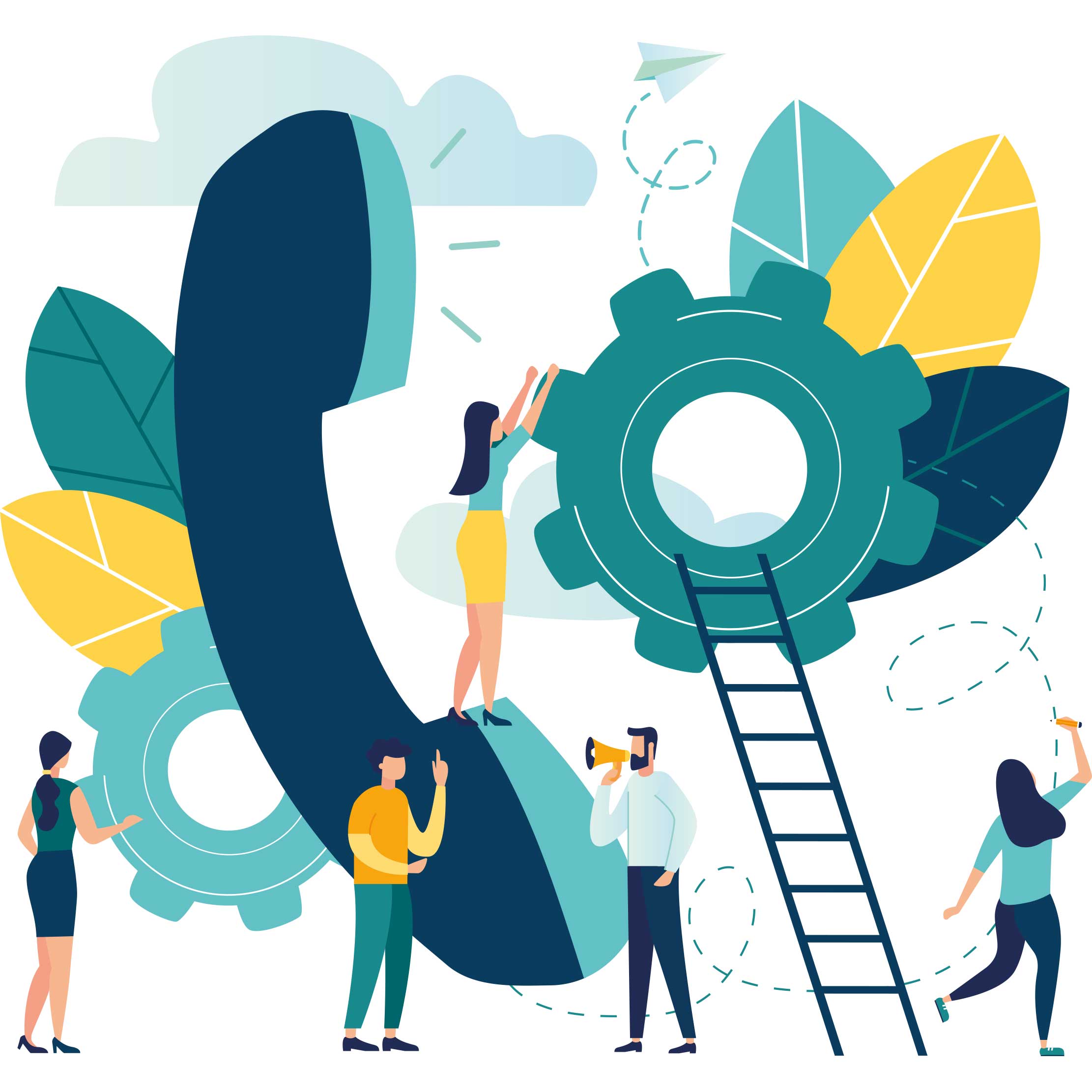 phone and people illustration