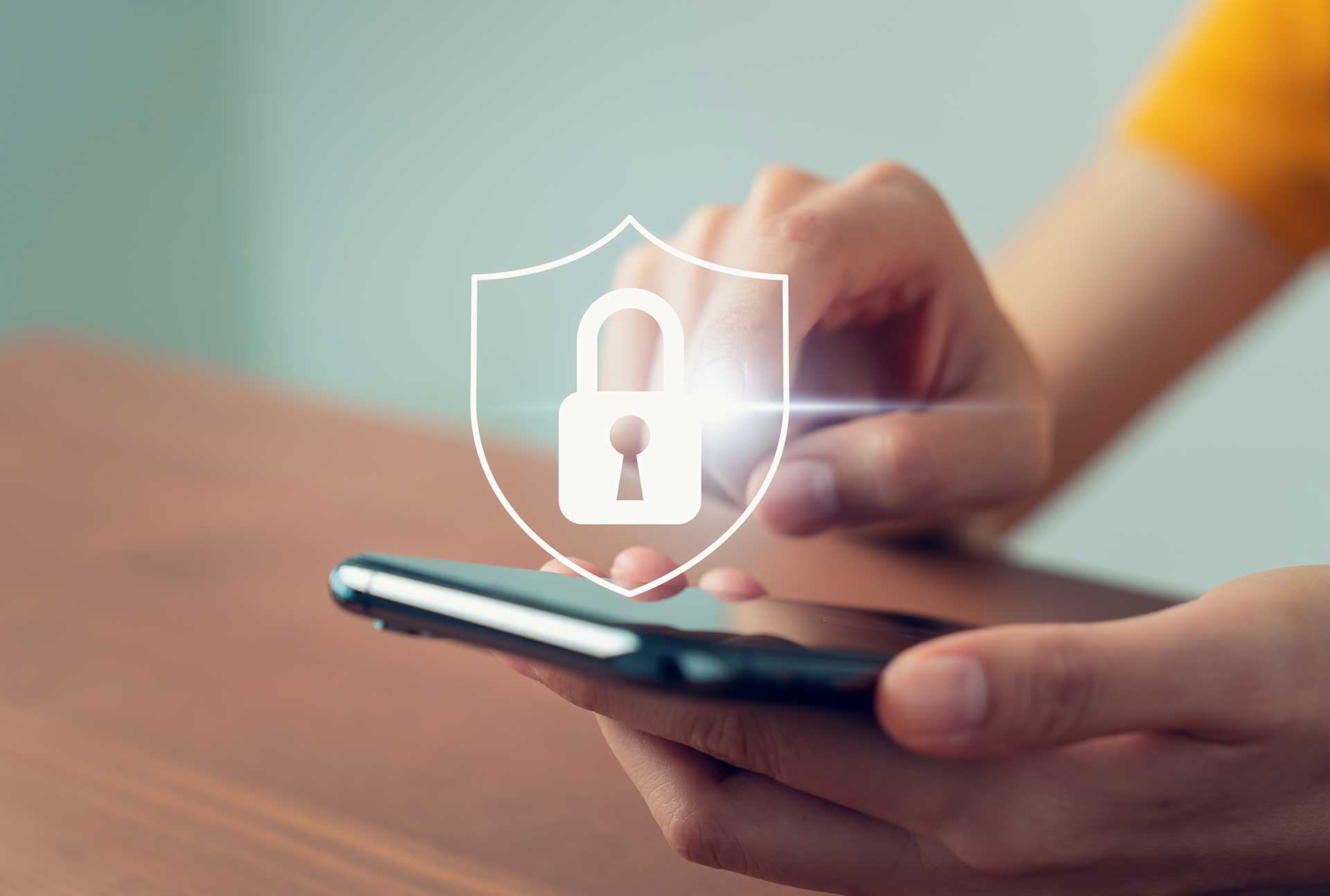 phone with lock and shield