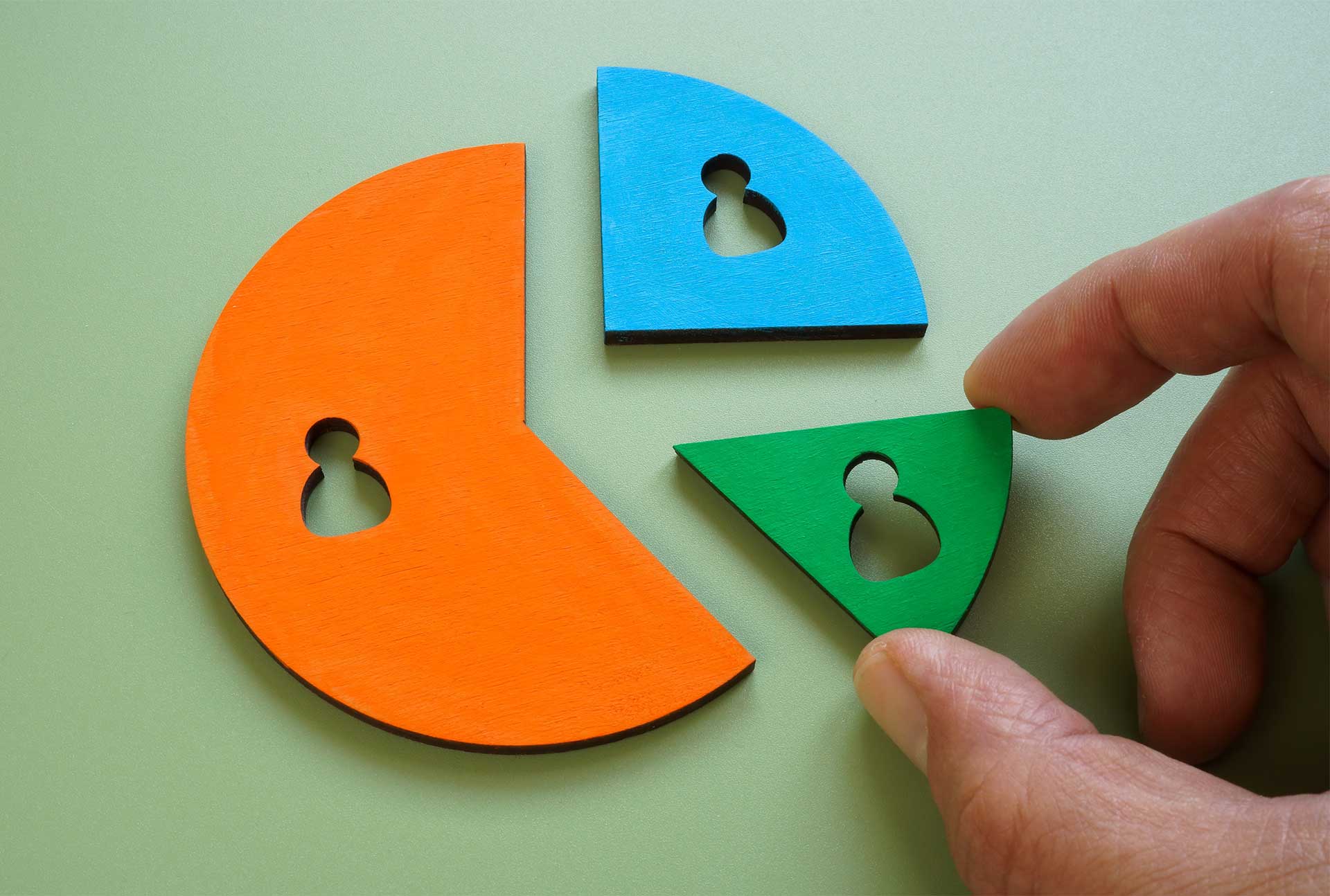 pie chart with different info split